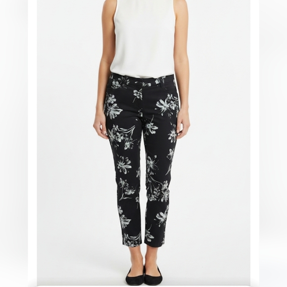 Chaps Pants - Chaps women's black white crop stretch pants size 6